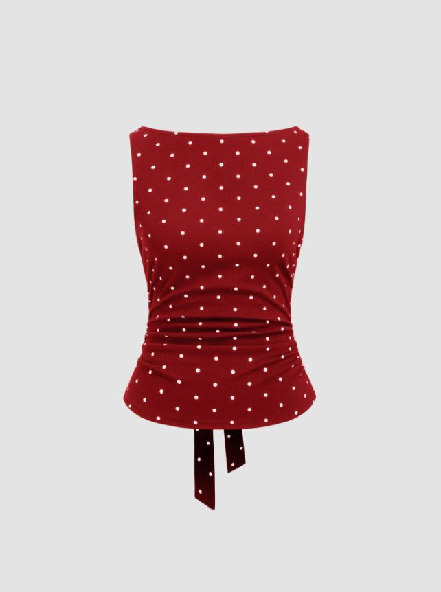 Knitted Dot Tank Top for a Warm and Trendy Style