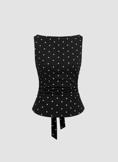 Knitted Dot Tank Top for a Warm and Trendy Style