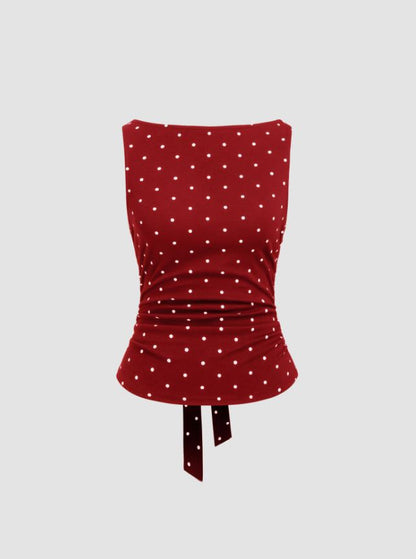 Knitted Dot Tank Top for a Warm and Trendy Style
